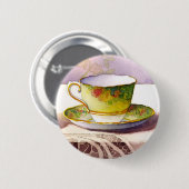 Teacup 0001 auf Spitze-Knopf Button (Vorne & Hinten)