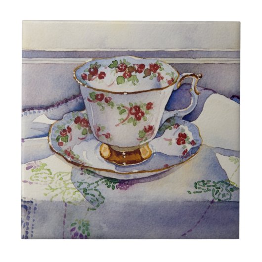 Teacup 1799 auf Leinen Fliese (Vorderseite)