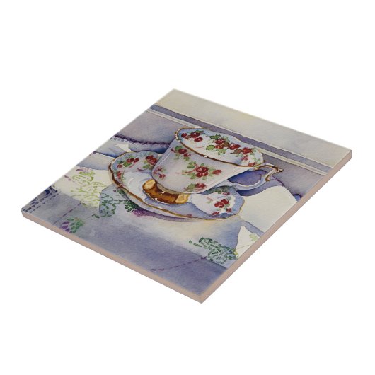 Teacup 1799 auf Leinen Fliese (Seite)