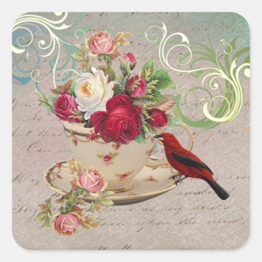 Teacup 1 Aufkleber (Vorderseite)