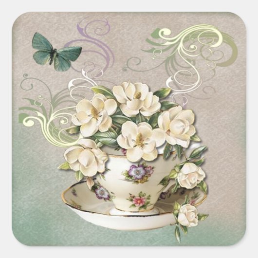 Teacup 2 Aufkleber (Vorderseite)