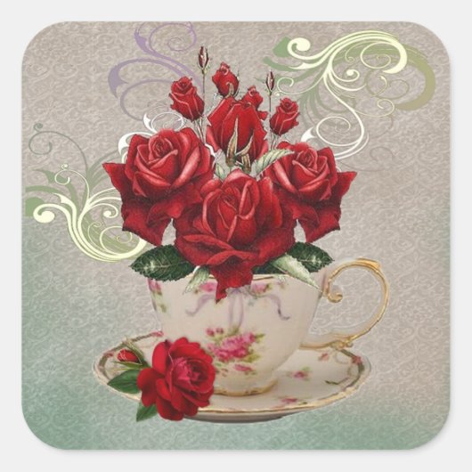 Teacup 3 Aufkleber (Vorderseite)