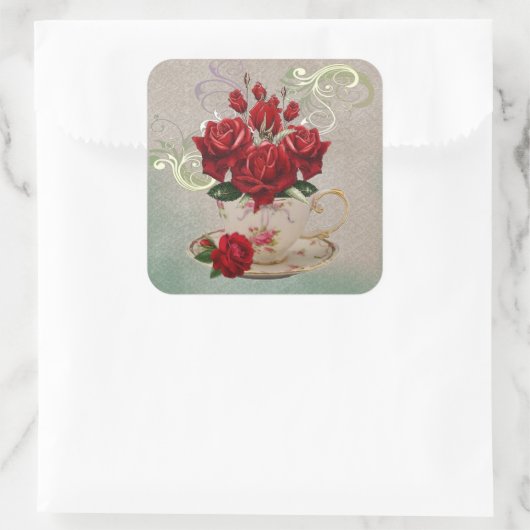 Teacup 3 Aufkleber (Tasche)