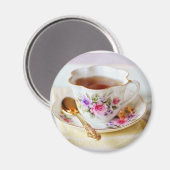 Teacup and Gold Teaspoon Magnet (Vorderseite/Rückseite)