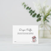 Teacup & Blume Baby Duschdusche Windeln Raffle Tic Begleitkarte (Stehend Vorderseite)