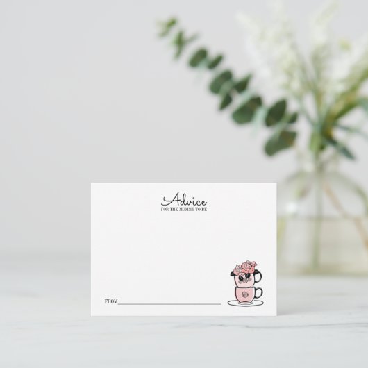 Teacup & Blume Babyduschenempfehlung für Mama Begleitkarte (Stehend Vorderseite)