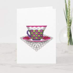 Teacup Blume Grußkarte Karte