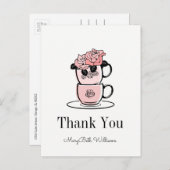 Teacup & Blume Kinderdusche Danke Postcard Postkarte (Vorne/Hinten)