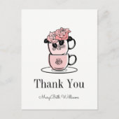 Teacup & Blume Kinderdusche Danke Postcard Postkarte (Vorderseite)