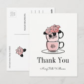 Teacup & Blume Kinderdusche Danke Postcard Postkarte (Vorne/Hinten)