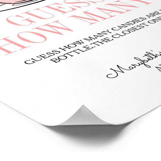 Teacup & Blume Kinderdusche schätzen wie viele Spi Poster (Ecke)