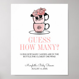 Teacup & Blume Kinderdusche schätzen wie viele Spi Poster