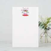 Teacup-Blume personalisiert Briefpapier (Stehend Vorderseite)