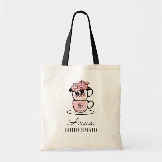 Teacup Brautparty Bridesmaid Tote Bag Tragetasche (Vorne)