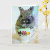 Teacup Bunny Karte (Gelbe Blume)
