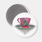 Teacup Butterfly Magnet (Vorderseite/Rückseite)