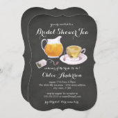 Teacup Chalkboard Brautparty Tee Party Einladung (Vorne/Hinten)