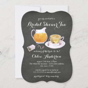 Teacup Chalkboard Brautparty Tee Party Einladung