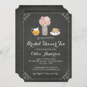 Teacup Chalkboard Brautparty Tee Party Einladung (Vorne/Hinten)