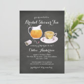 Teacup Chalkboard Brautparty Tee Party Einladung (Stehend Vorderseite)