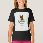 Teacup Chihuahua Girls Black Basic T Shirt (Vorderseite)