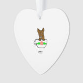 Teacup Chihuahua Heart Ornament (Vorderseite)