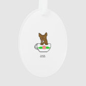 Teacup Chihuahua Oval Ornament (Rückseite)