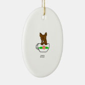 Teacup Chihuahua Oval Ornament (Rechts)