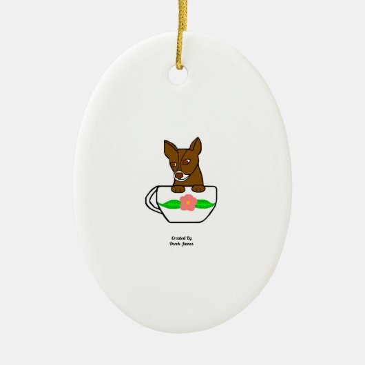 Teacup Chihuahua Oval Ornament (Vorne)
