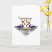 Teacup Clocks Grußkarte Karte (Gelbe Blume)