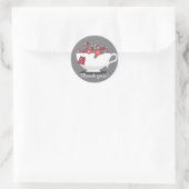Teacup Coral Floral Monogram Danke Sticker (Tasche)