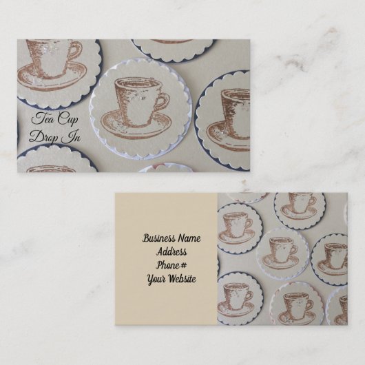 Teacup Drop in Visitenkarte (Vorne/Hinten)