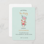 Teacup Floral Baby Dusche Tee Party Einladung (Vorne/Hinten)