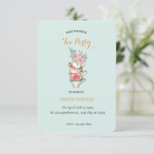 Teacup Floral Baby Dusche Tee Party Einladung