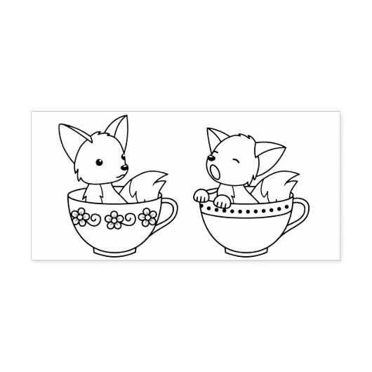 Teacup Foxes - Babytiere in einem Cup Permastempel (Design)