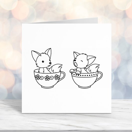 Teacup Foxes - Babytiere in einem Cup Permastempel