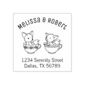 Teacup Foxes Gummistempel (Prägung)