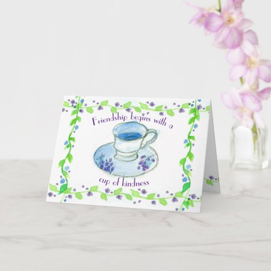 Teacup Friendship beginnt mit einer Tasse Freundli Karte (Orchidee)