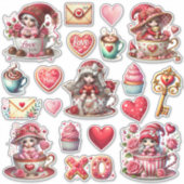 Teacup Gnome Gals and Things Aufkleber (Vorderseite)