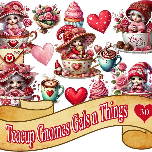 Teacup Gnome Gals and Things Aufkleber