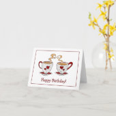 Teacup Happy Birthday Grußkarte Karte (Gelbe Blume)