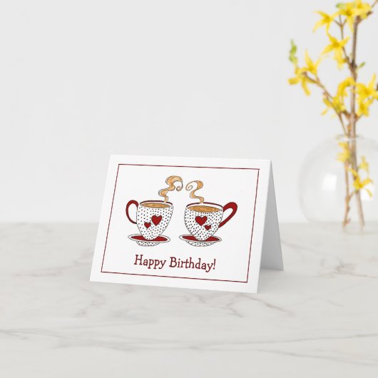 Teacup Happy Birthday Grußkarte Karte (Gelbe Blume)