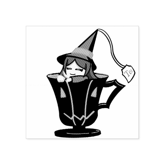 Teacup Hexe Gummistempel (Prägung)