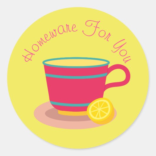 Teacup Home-ware-Design Geschenkartikelmarke Runder Aufkleber (Vorderseite)