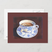 Teacup mit Teabag Postkarte (Vorne/Hinten)