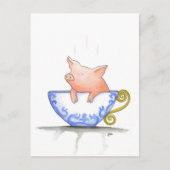 Teacup Pig Print Postkarte (Vorderseite)