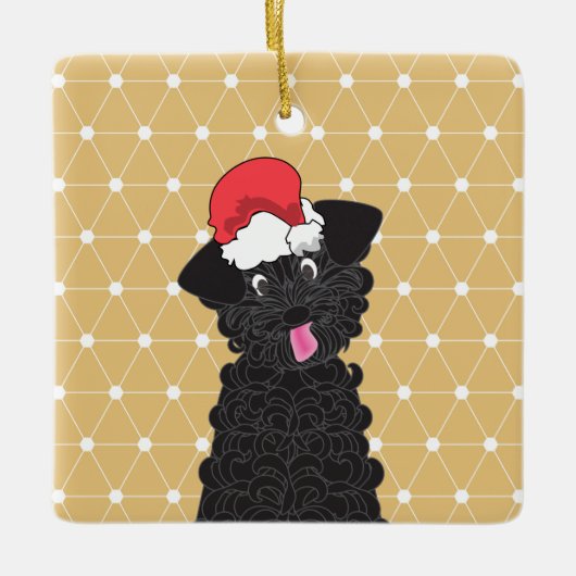 Teacup Poodle Weihnachtsmann Ornament (Vorderseite)