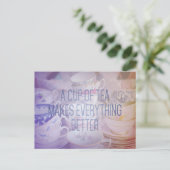 Teacup Quote Postcard Postkarte (Stehend Vorderseite)