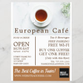 Teacup & Saucer, Barista, Café, Coffeehouse Advert Flyer (Vorne)