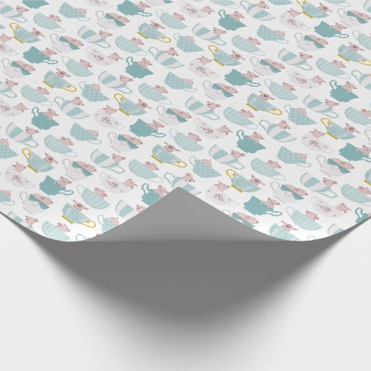 Teacup Schweine Geschenkpapier (Ecke)